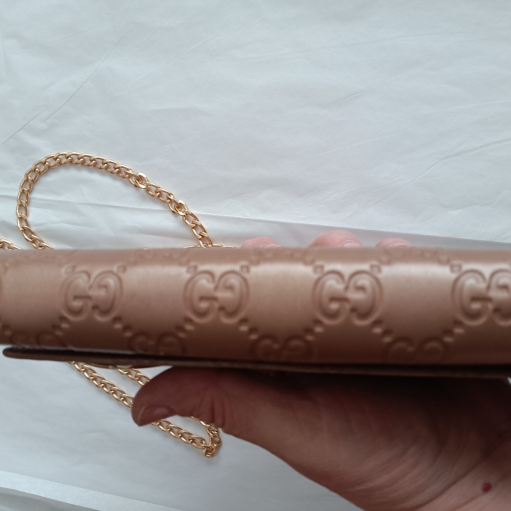 Gucci Heart GG Logo Leather Long Pink Wallet Crossbody * Pinker Color In Person* - Picture 10 of 14